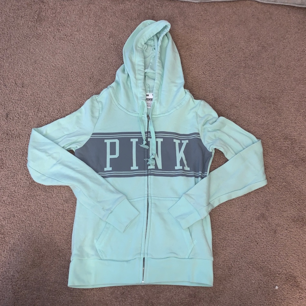 Mint green zip up hoodie